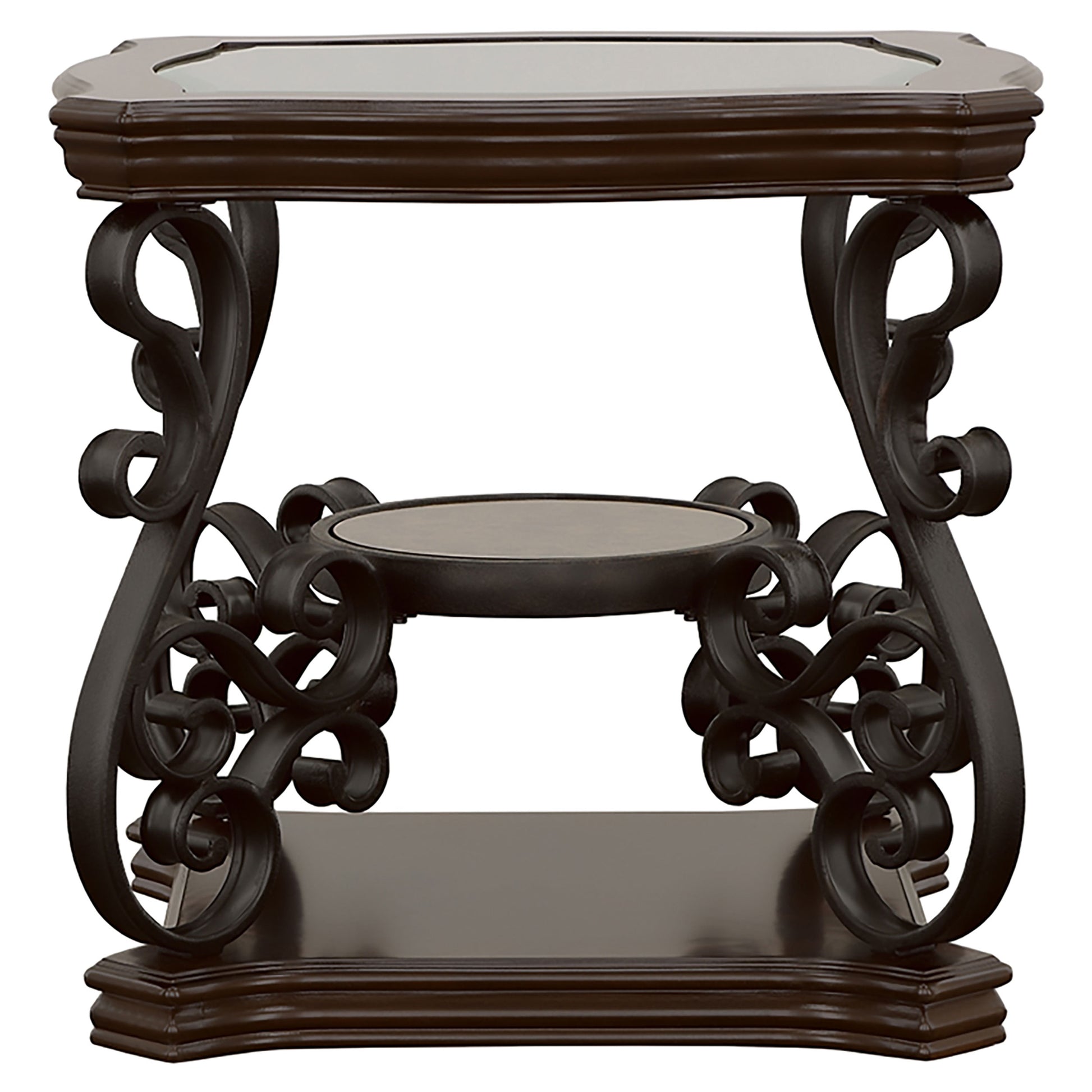 Bianca Merlot End Table - Brown Solid Wood Storage