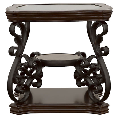 Bianca Merlot End Table - Brown Solid Wood Storage