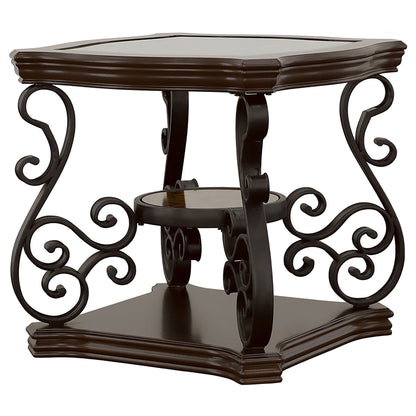 Bianca Merlot End Table - Brown Solid Wood Storage