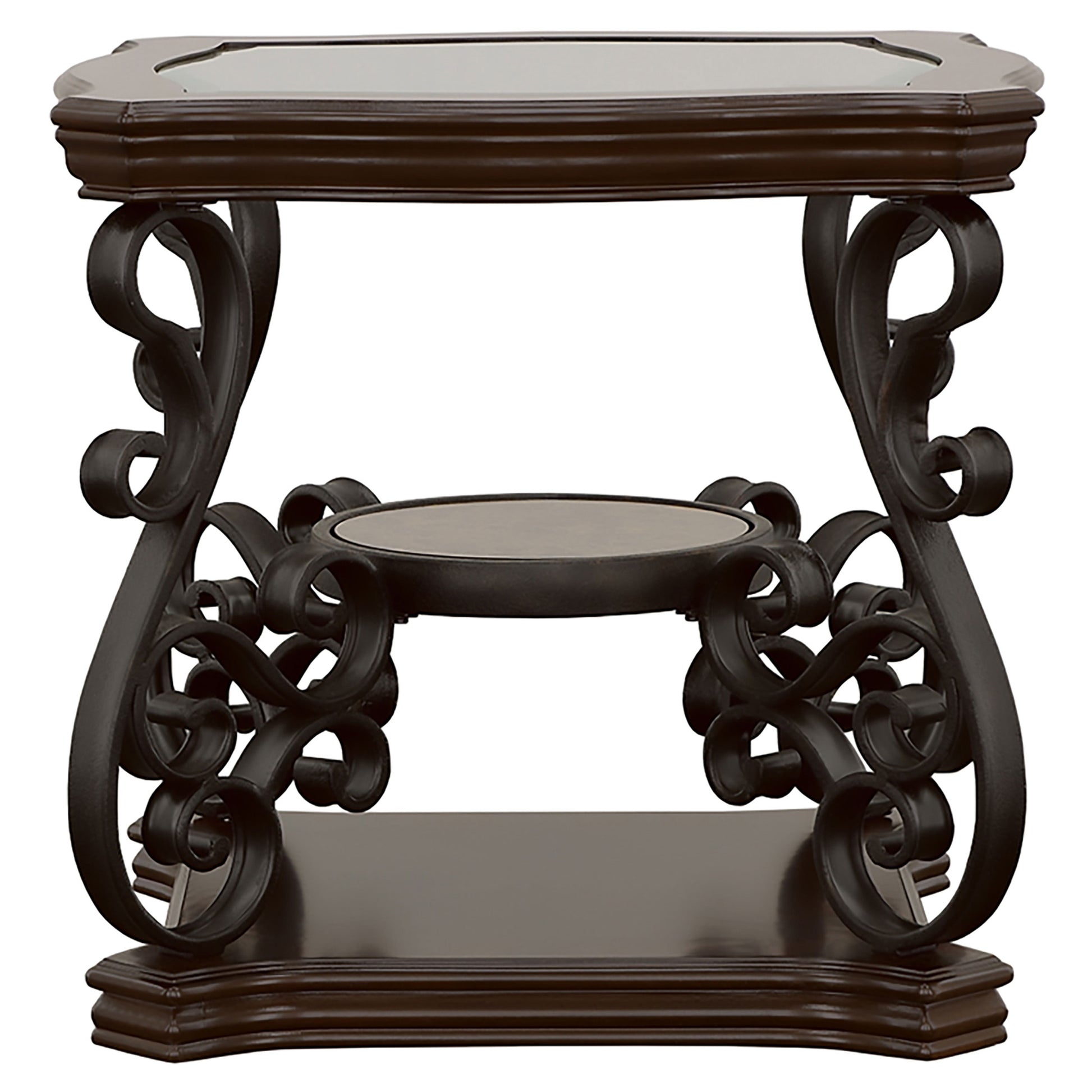 Bianca Merlot End Table - Brown Solid Wood Storage