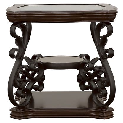 Bianca Merlot End Table - Brown Solid Wood Storage
