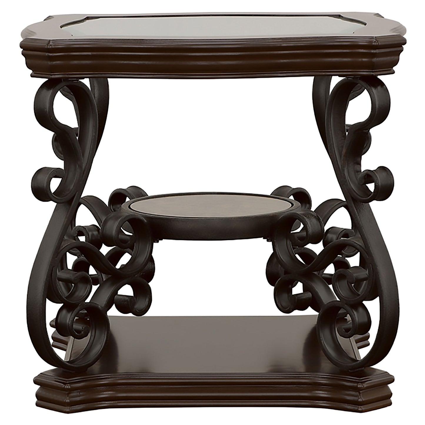 Bianca Merlot End Table - Brown Solid Wood Storage