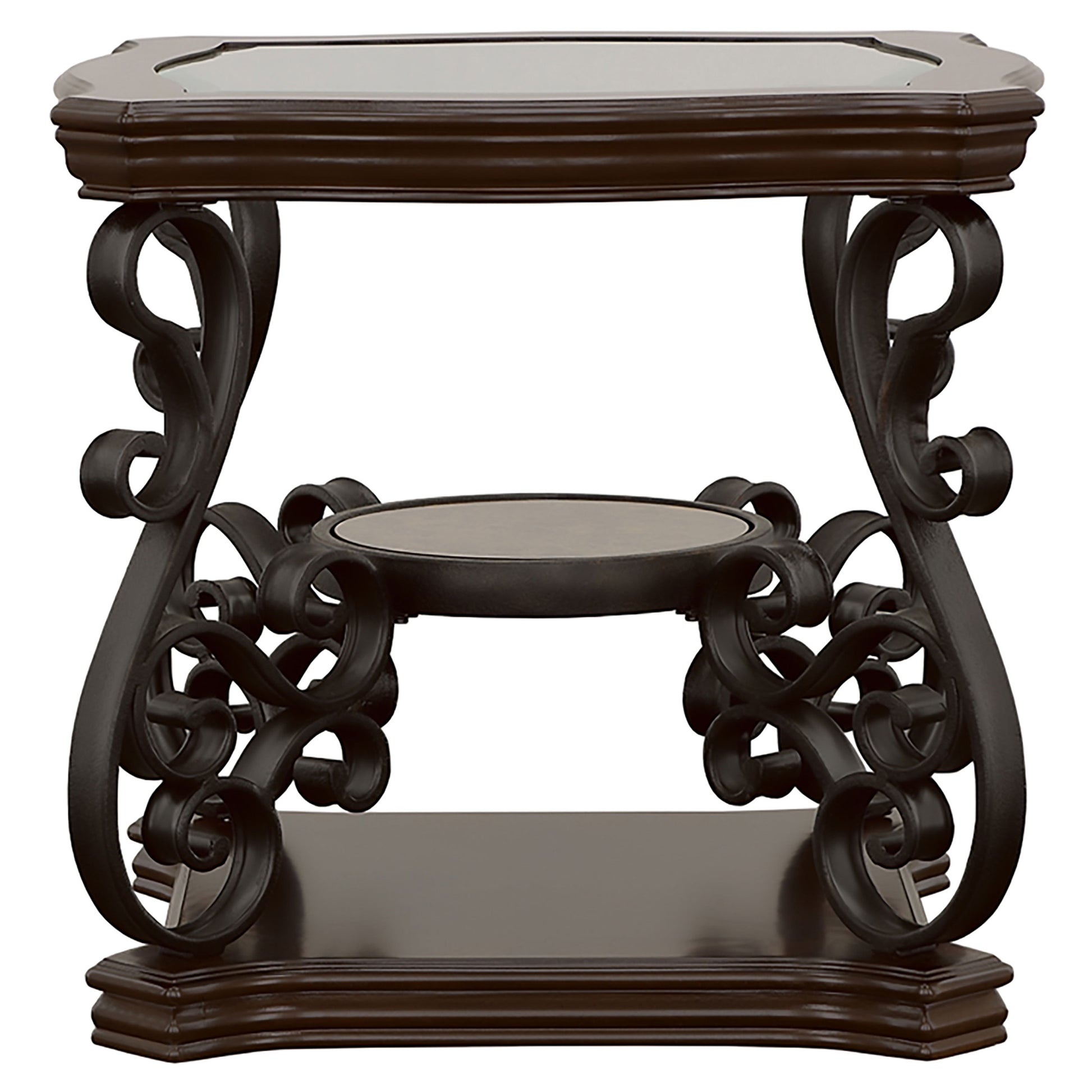 Bianca Merlot End Table - Brown Solid Wood Storage