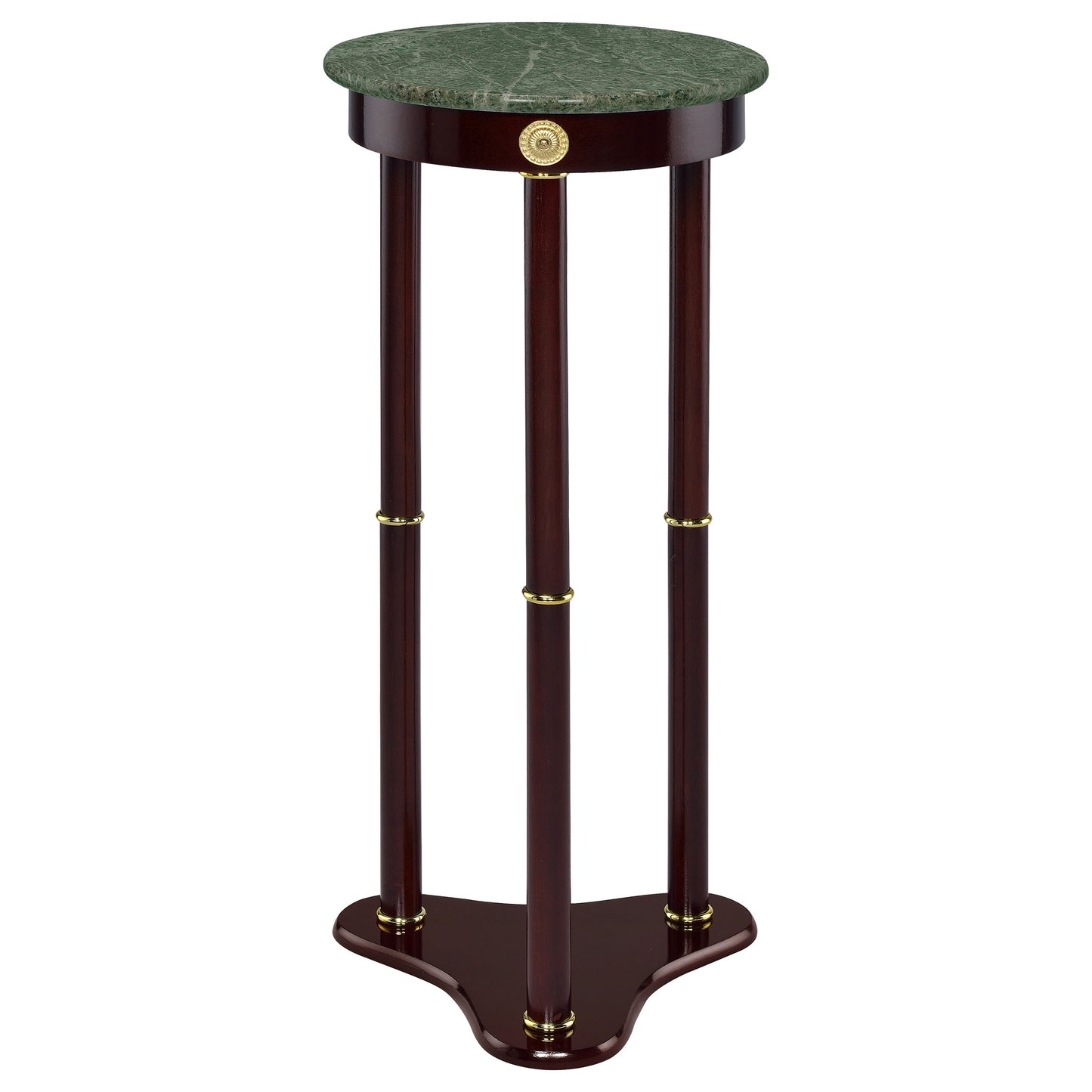 Elna Merlot Side Table - Rich Brown & Green Accent