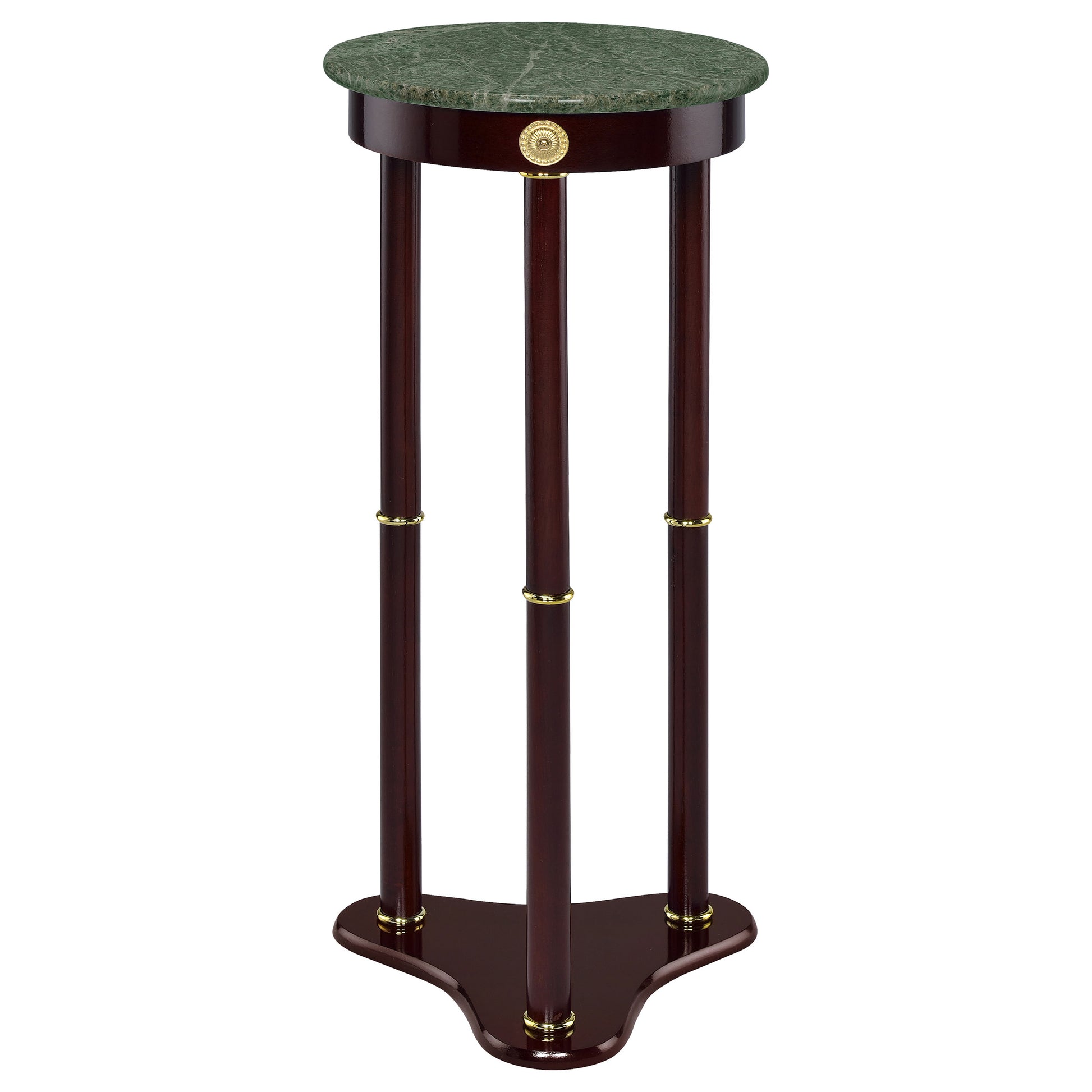 Elna Merlot Side Table - Rich Brown & Green Accent