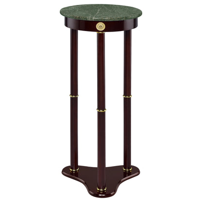 Elna Merlot Side Table - Rich Brown & Green Accent