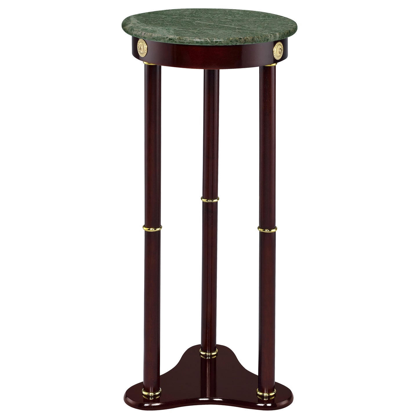 Elna Merlot Side Table - Rich Brown & Green Accent