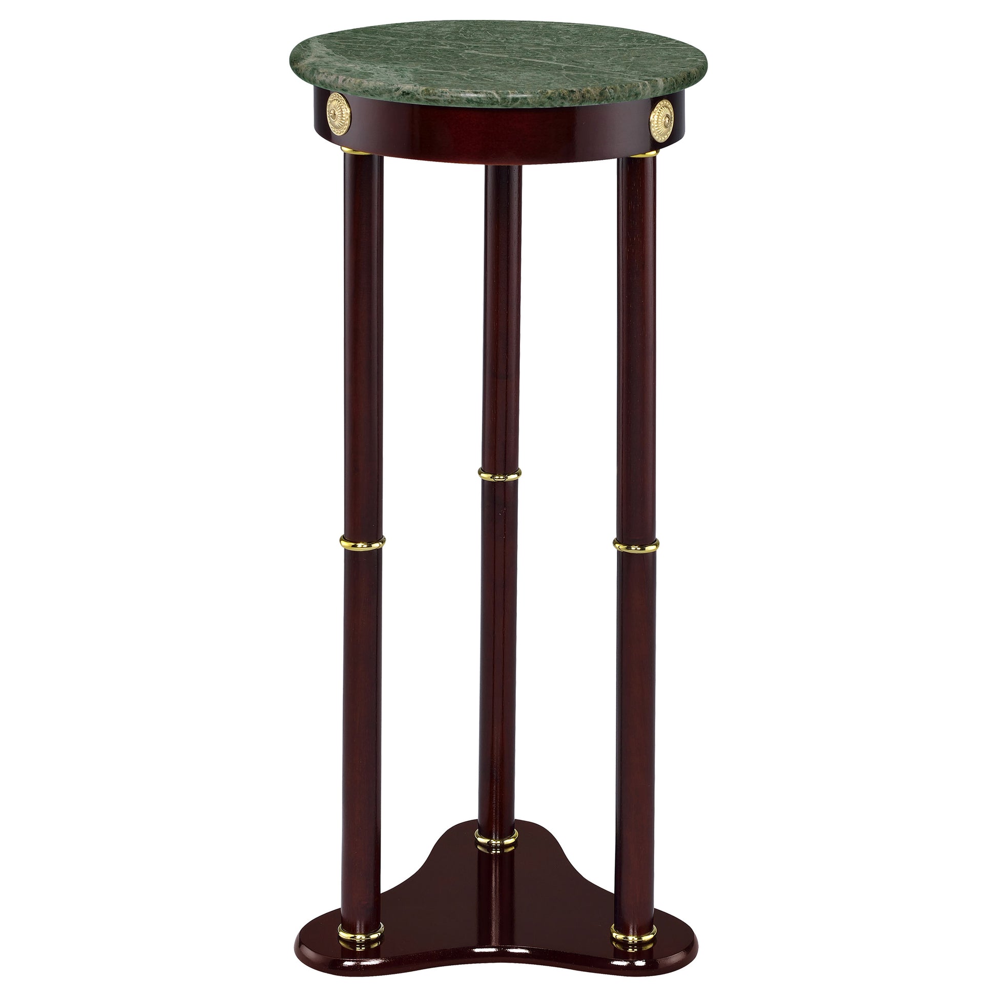 Elna Merlot Side Table - Rich Brown & Green Accent