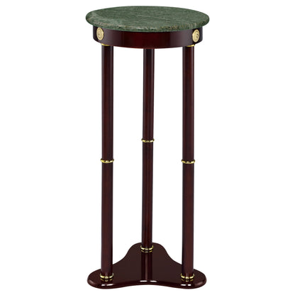 Elna Merlot Side Table - Rich Brown & Green Accent