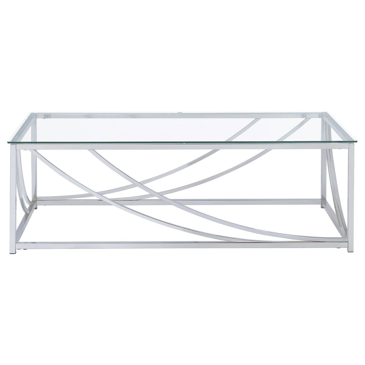 Brianne Glass & Chrome Coffee Table - Modern Living Room Accent