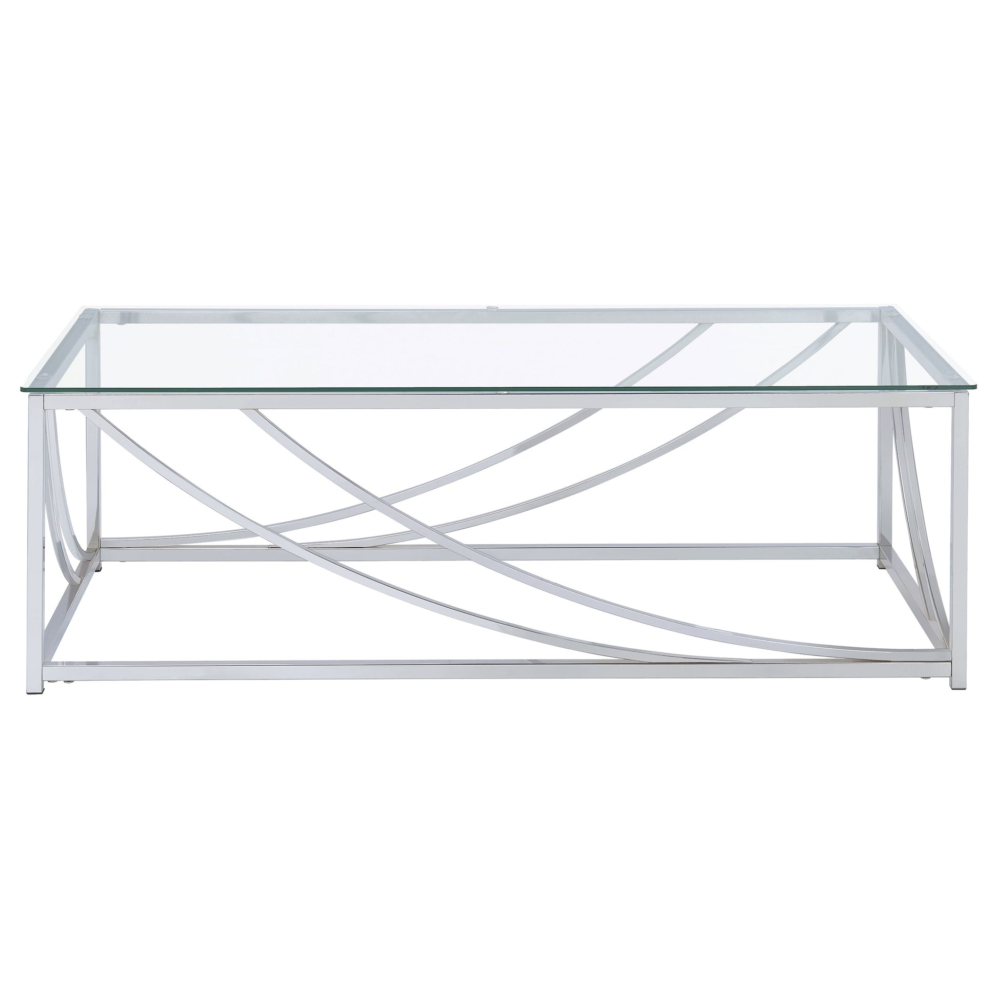 Brianne Glass & Chrome Coffee Table - Modern Living Room Accent