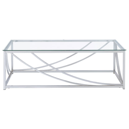Brianne Glass & Chrome Coffee Table - Modern Living Room Accent
