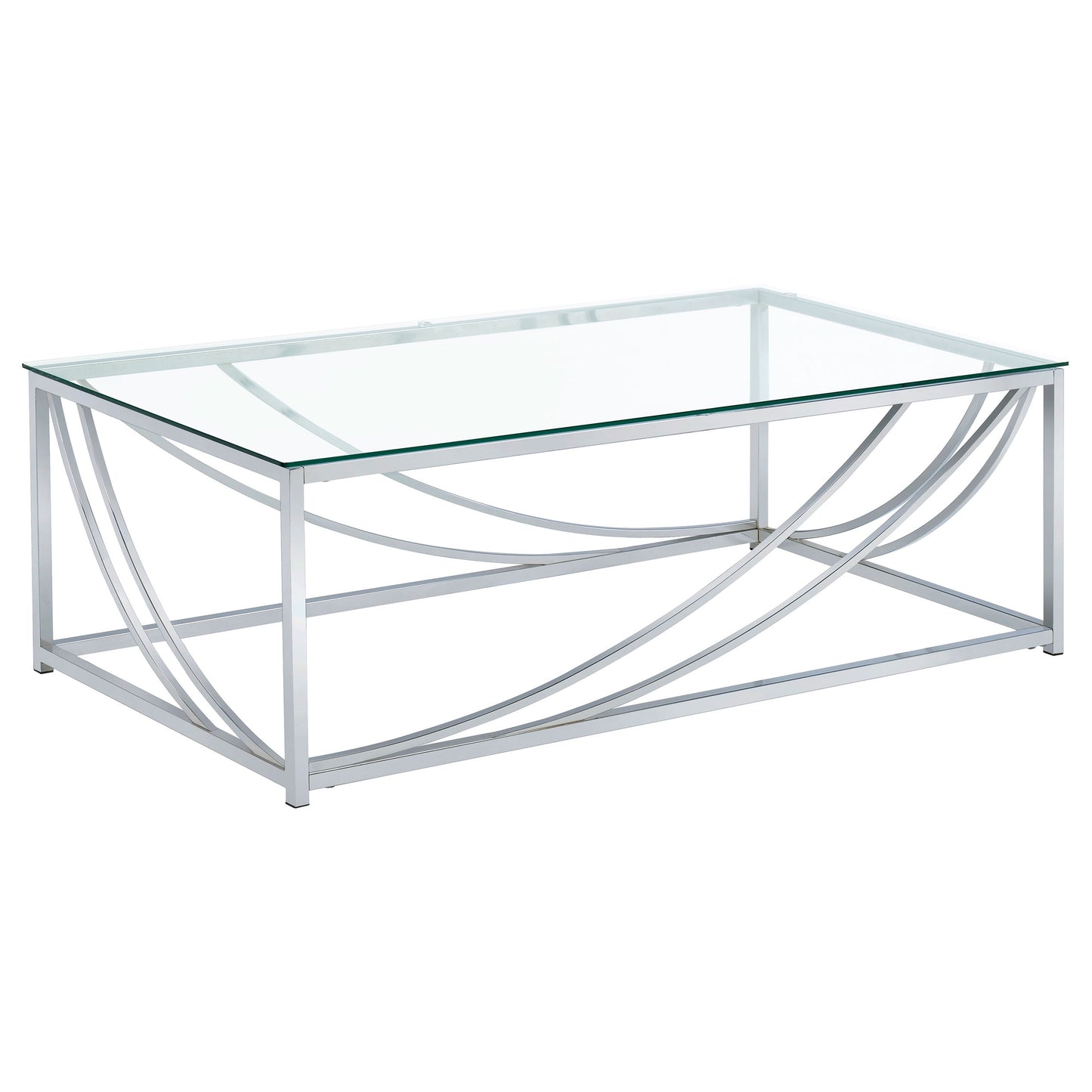 Brianne Glass & Chrome Coffee Table - Modern Living Room Accent