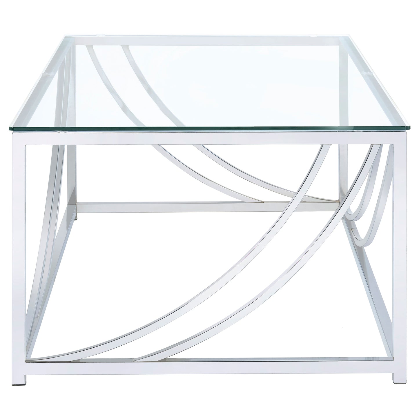 Brianne Glass & Chrome Coffee Table - Modern Living Room Accent