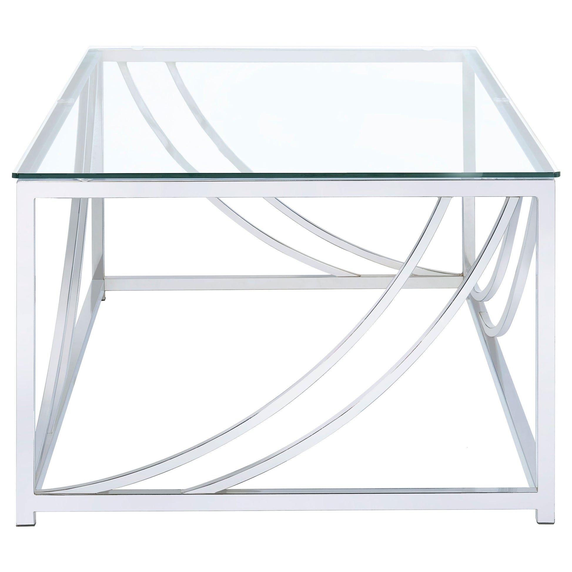 Brianne Glass & Chrome Coffee Table - Modern Living Room Accent