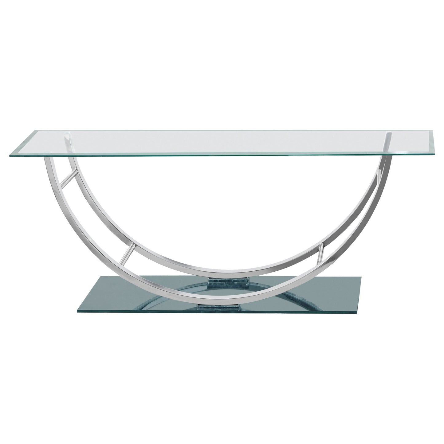 Amelia Chrome Rectangular Coffee Table - Glass Top for Living Room