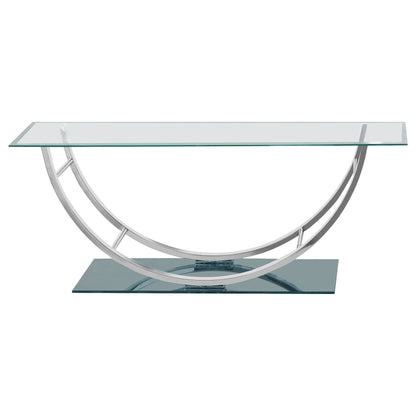 Amelia Chrome Rectangular Coffee Table - Glass Top for Living Room