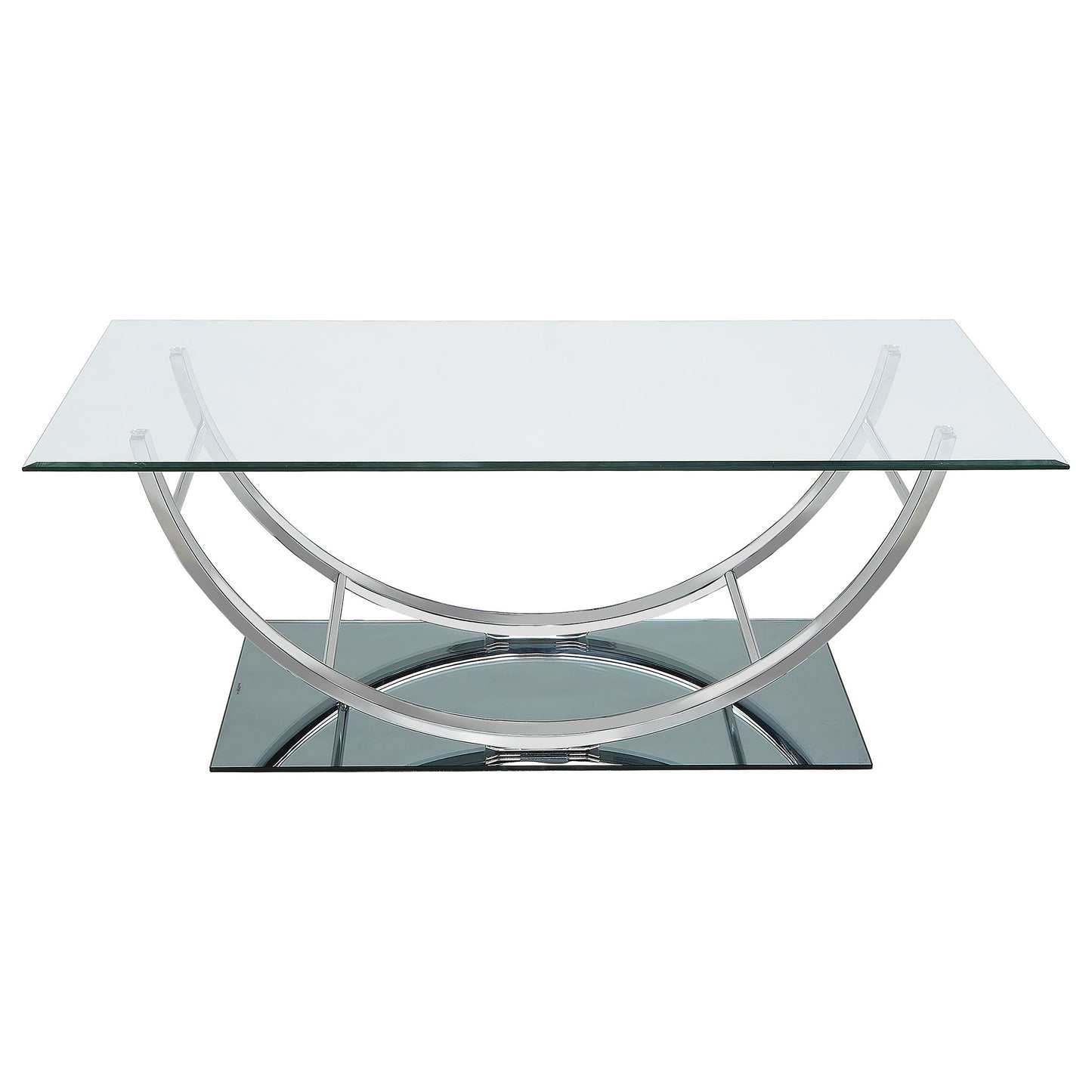 Amelia Chrome Rectangular Coffee Table - Glass Top for Living Room