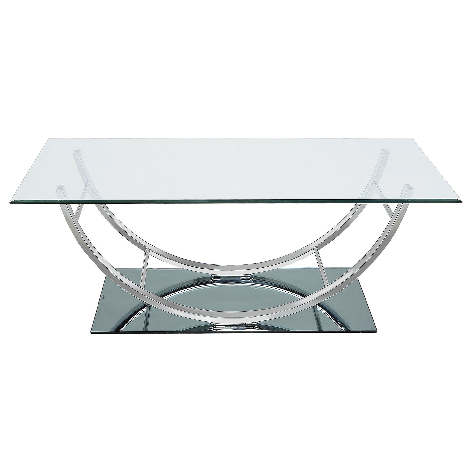 Amelia Chrome Rectangular Coffee Table - Glass Top for Living Room