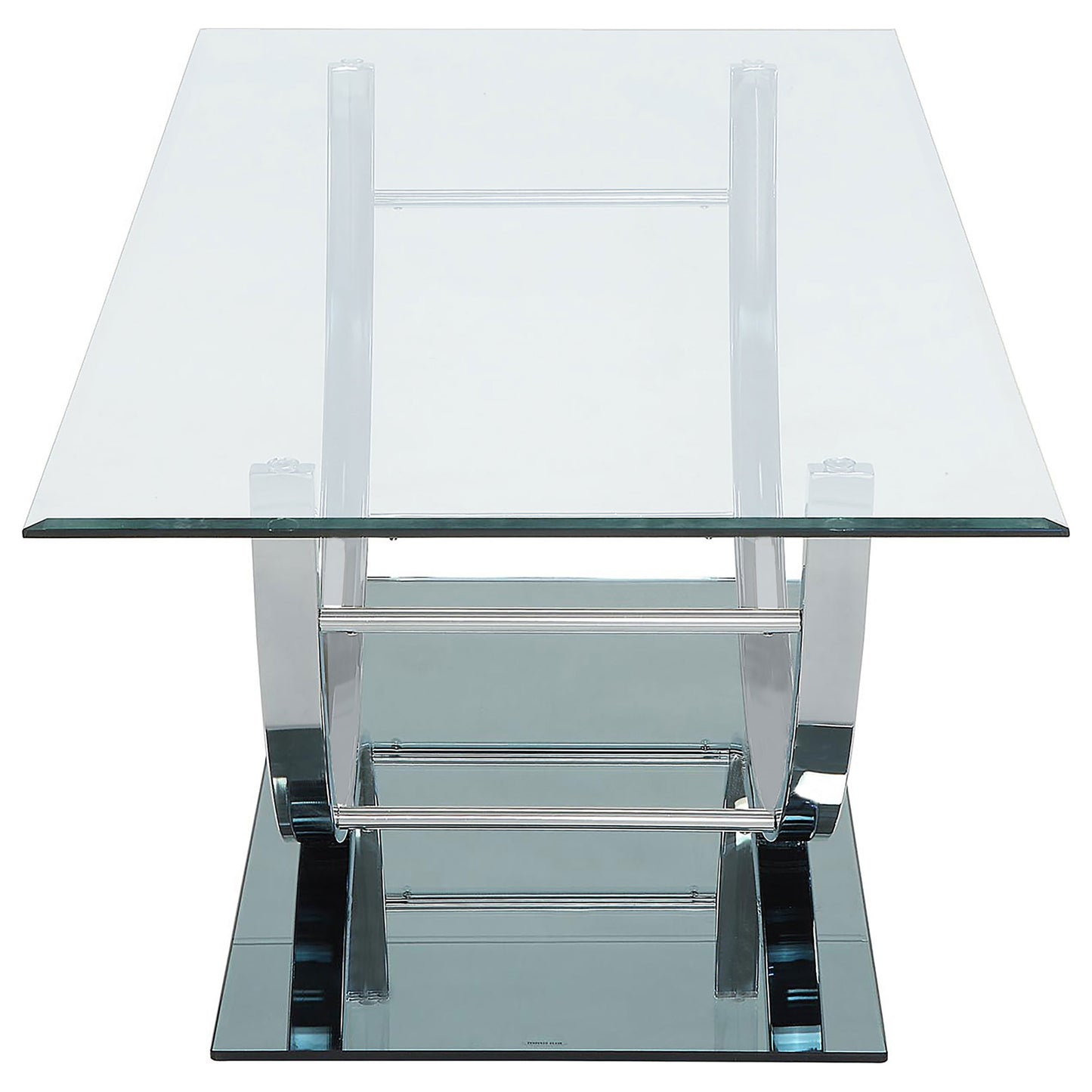 Amelia Chrome Rectangular Coffee Table - Glass Top for Living Room