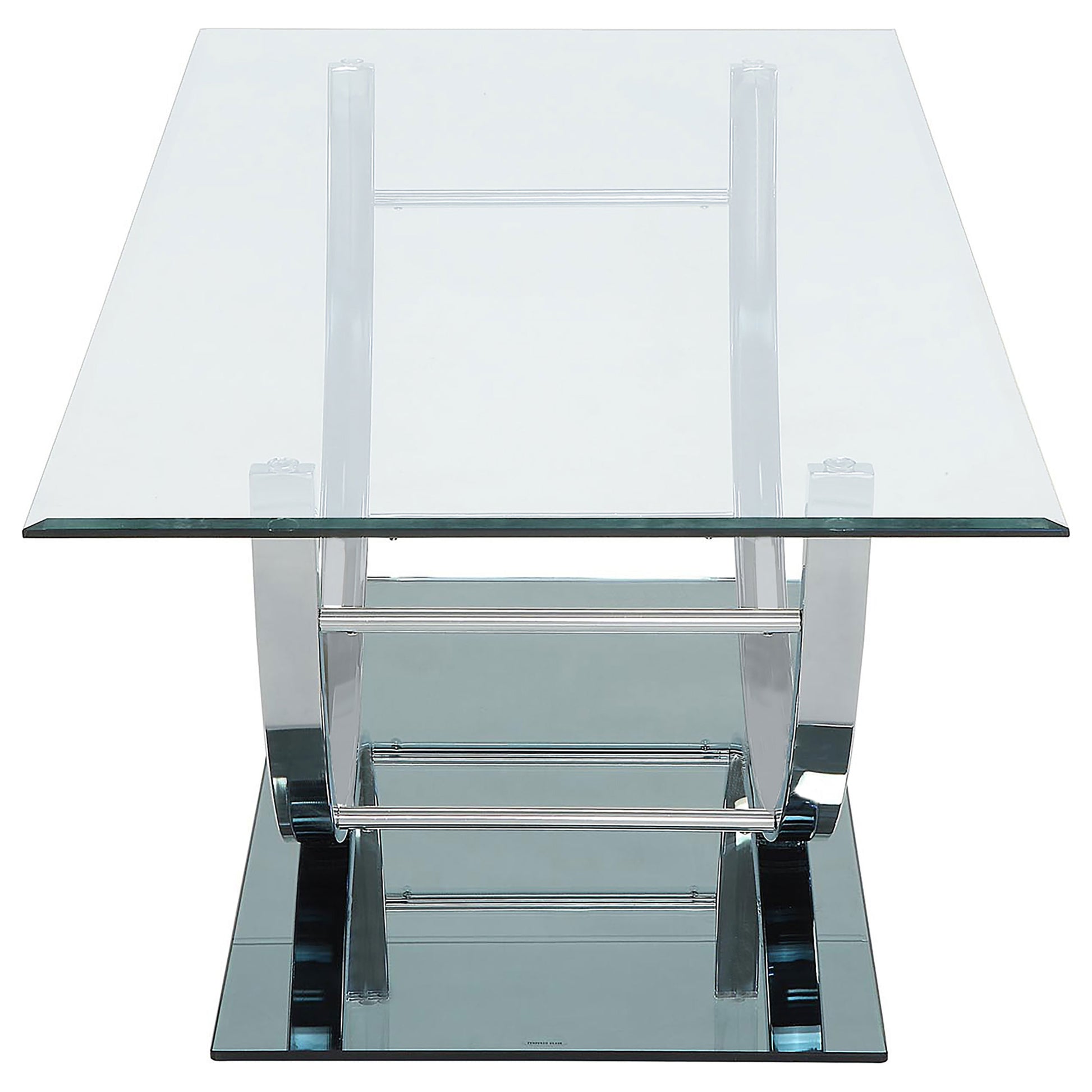 Amelia Chrome Rectangular Coffee Table - Glass Top for Living Room