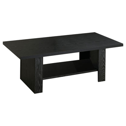 Salton Black Oak Coffee Table Set - 3 Piece Storage