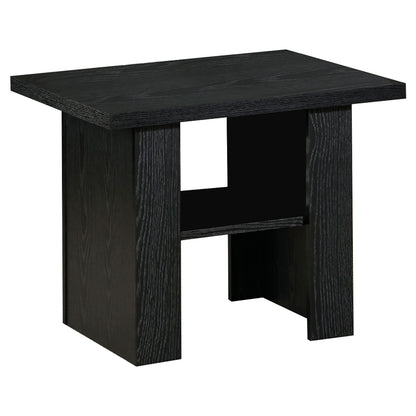 Salton Black Oak Coffee Table Set - 3 Piece Storage