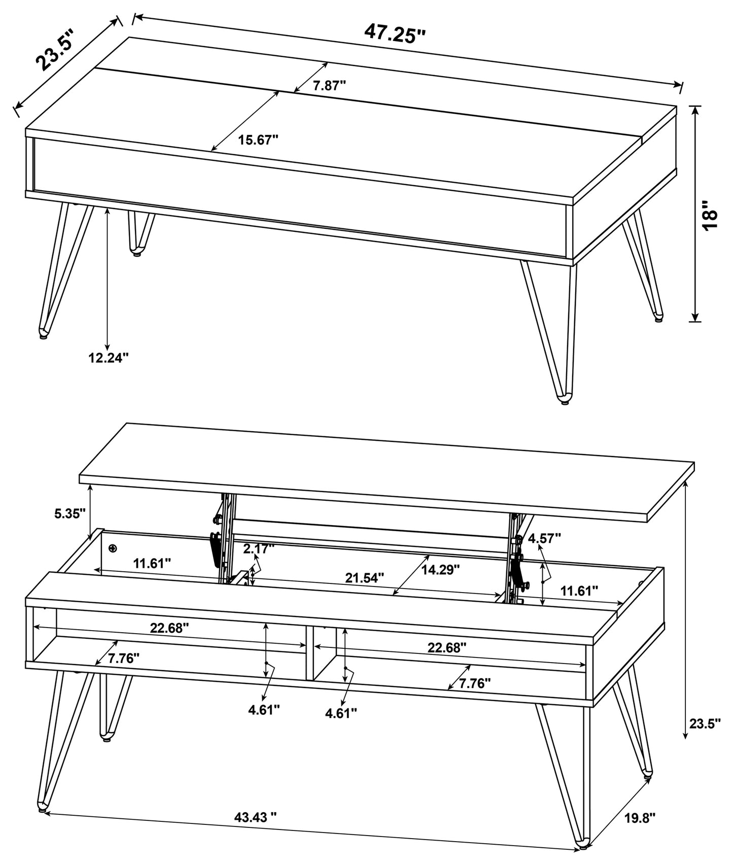 Amara Golden Oak Lift Top Coffee Table - Storage & Style