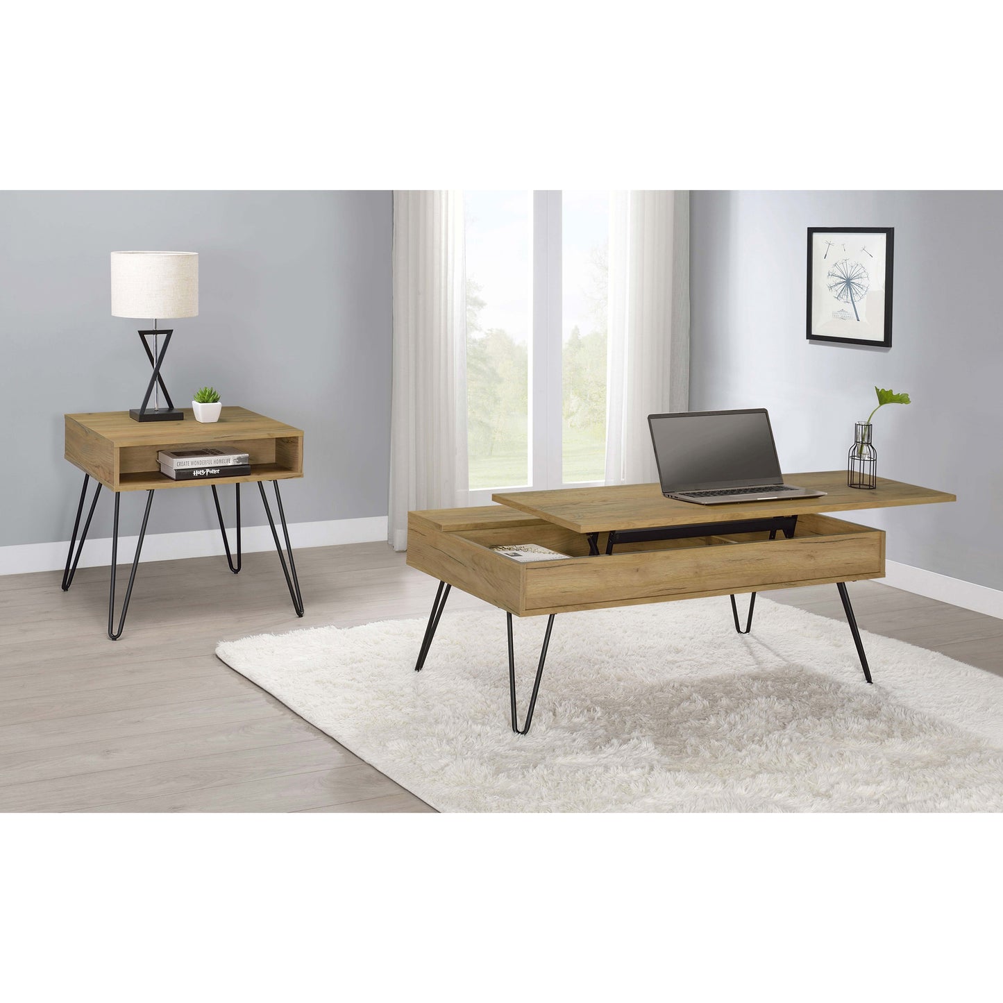 Amara Golden Oak Lift Top Coffee Table - Storage & Style