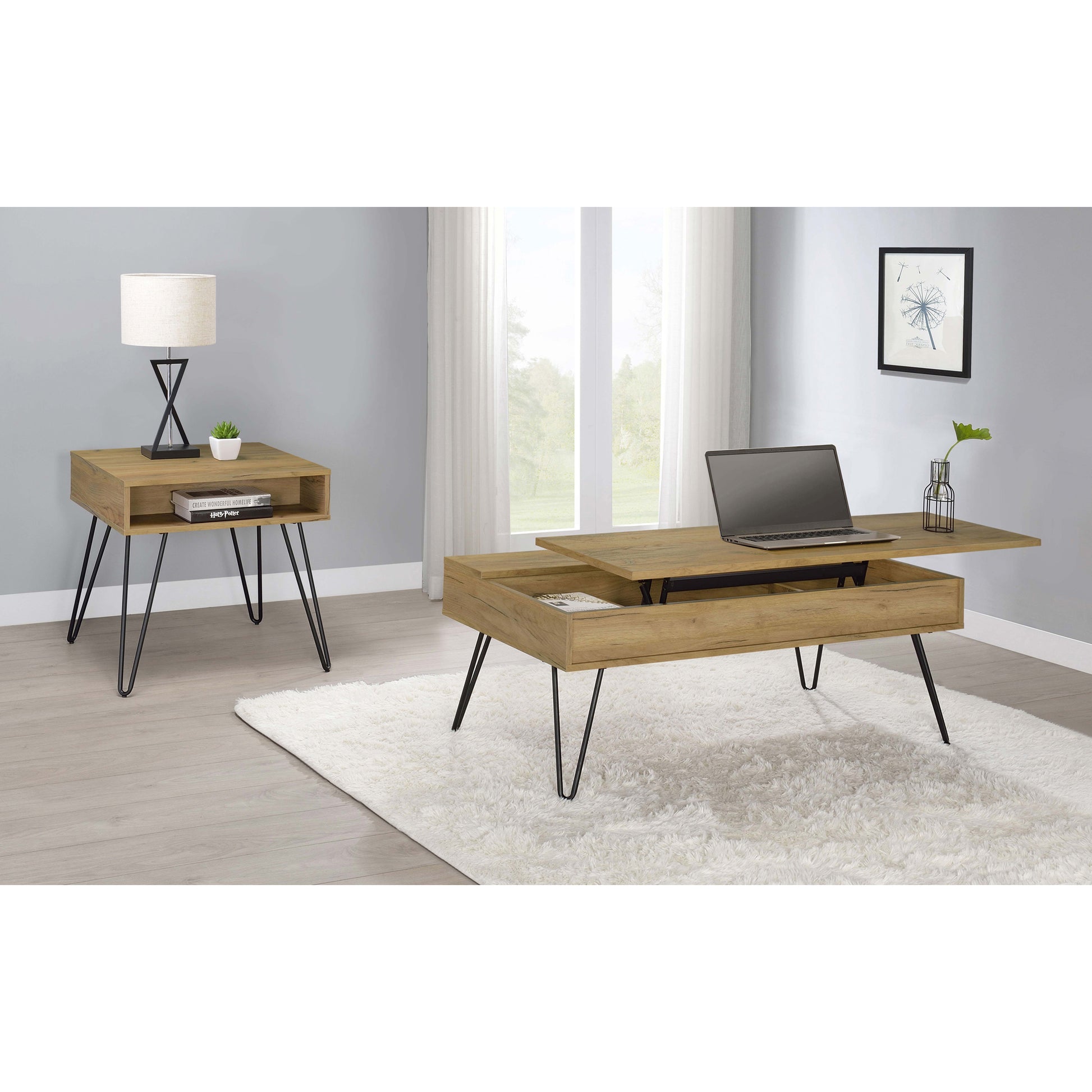 Amara Golden Oak Lift Top Coffee Table - Storage & Style