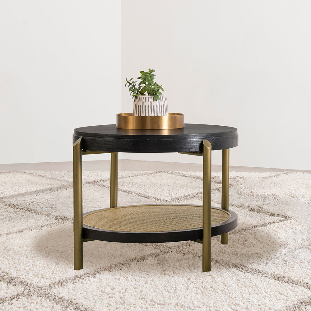 Benson Black Round End Table