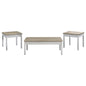 Quintara Distressed Pine and White 3-piece Coffee Table Set