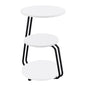Dixon White and Black 3-tier Round Accent Side Table