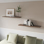 Dark Brown Floating Shelf in Melamine, Set of 2