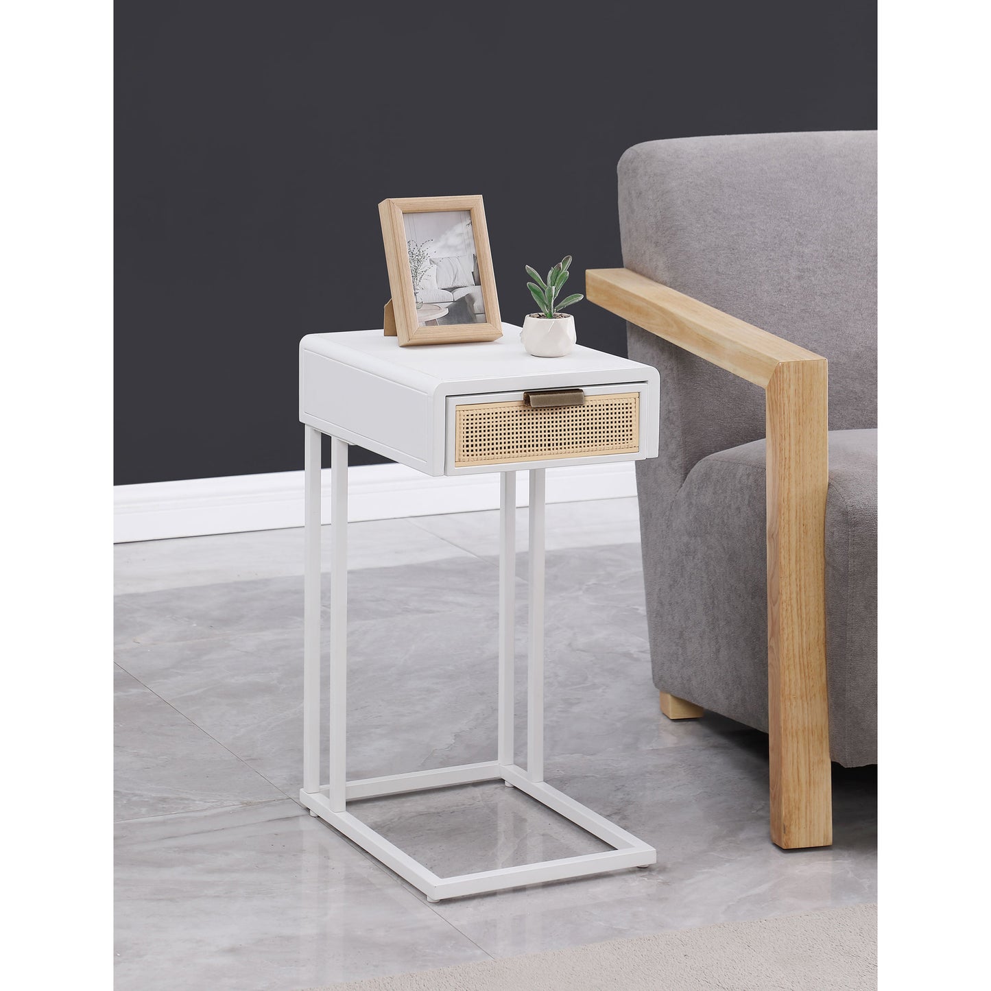 Kenneth White 1-drawer Radio Weave Side Table