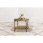 Benson Sand Wash Round End Table with Storage Shelf