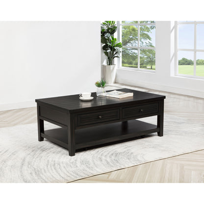 Sutter Distressed Java 2-drawer Rectangular Coffee Table