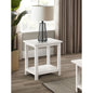 Castleton Distressed White Wood End Table with Shelf