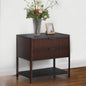 Tova Rust Brown 2-drawer Side Table with Shelf