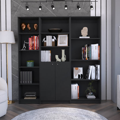 Wenge 3 Piece Living Room Set with 3 Bookcases