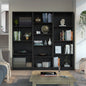 Wenge 3 Piece Living Room Set with 3 Bookcases
