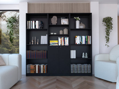 Wenge 3 Piece Living Room Set with 3 Bookcases