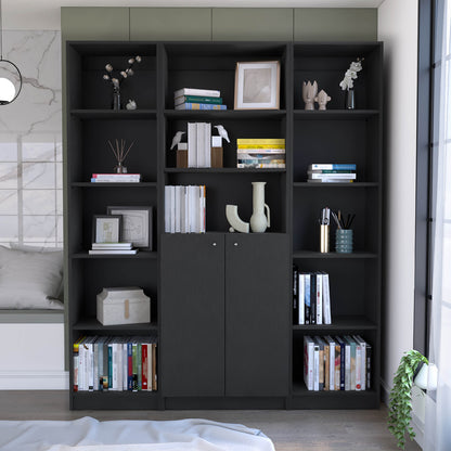 Wenge 3 Piece Living Room Set with 3 Bookcases