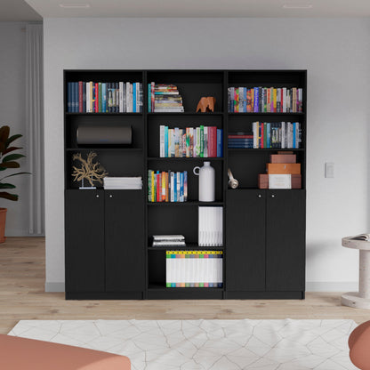 Wenge 3 Piece Living Room Set with 3 Bookcases