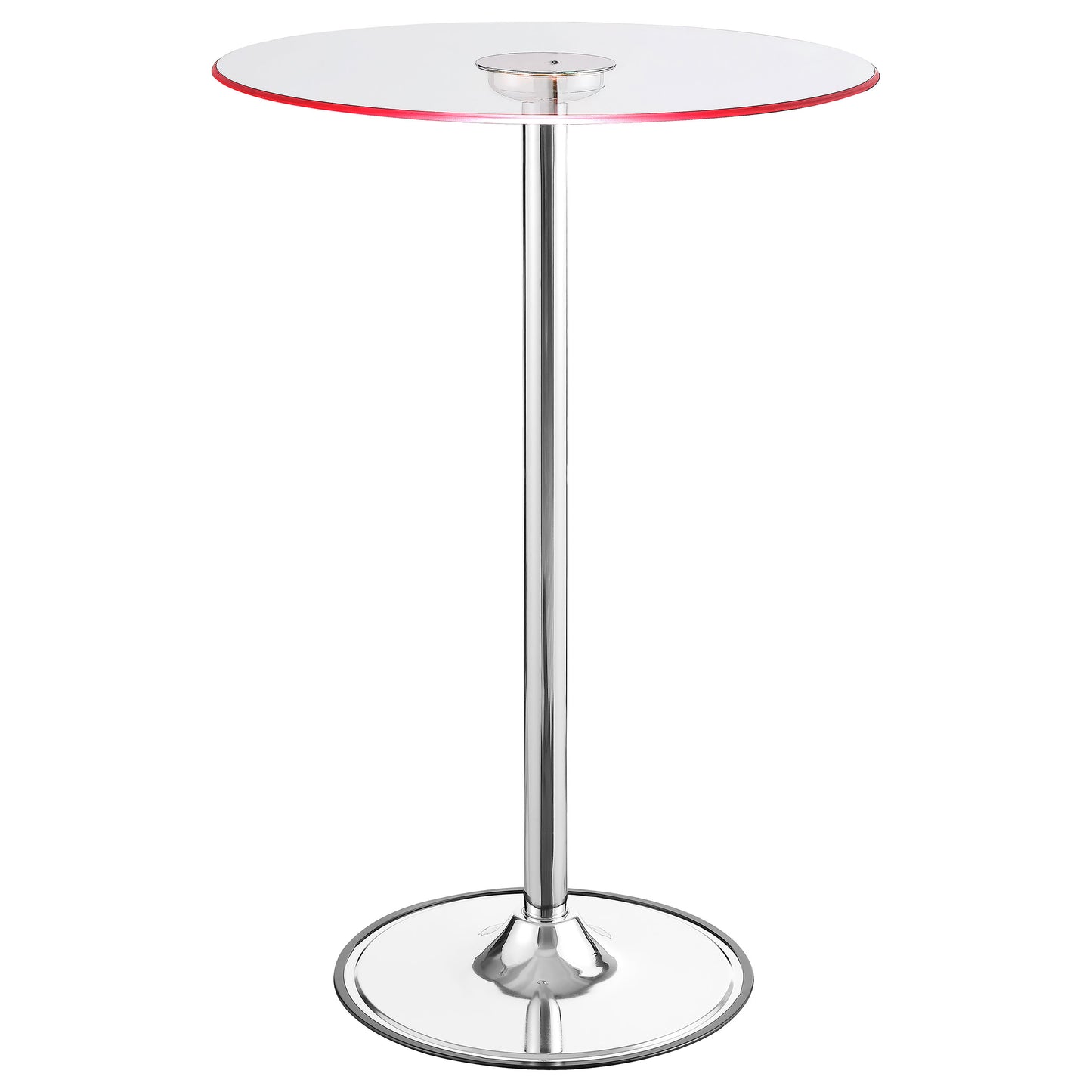 Indra Chrome Glass Top LED Bistro Bar Table for Living Room