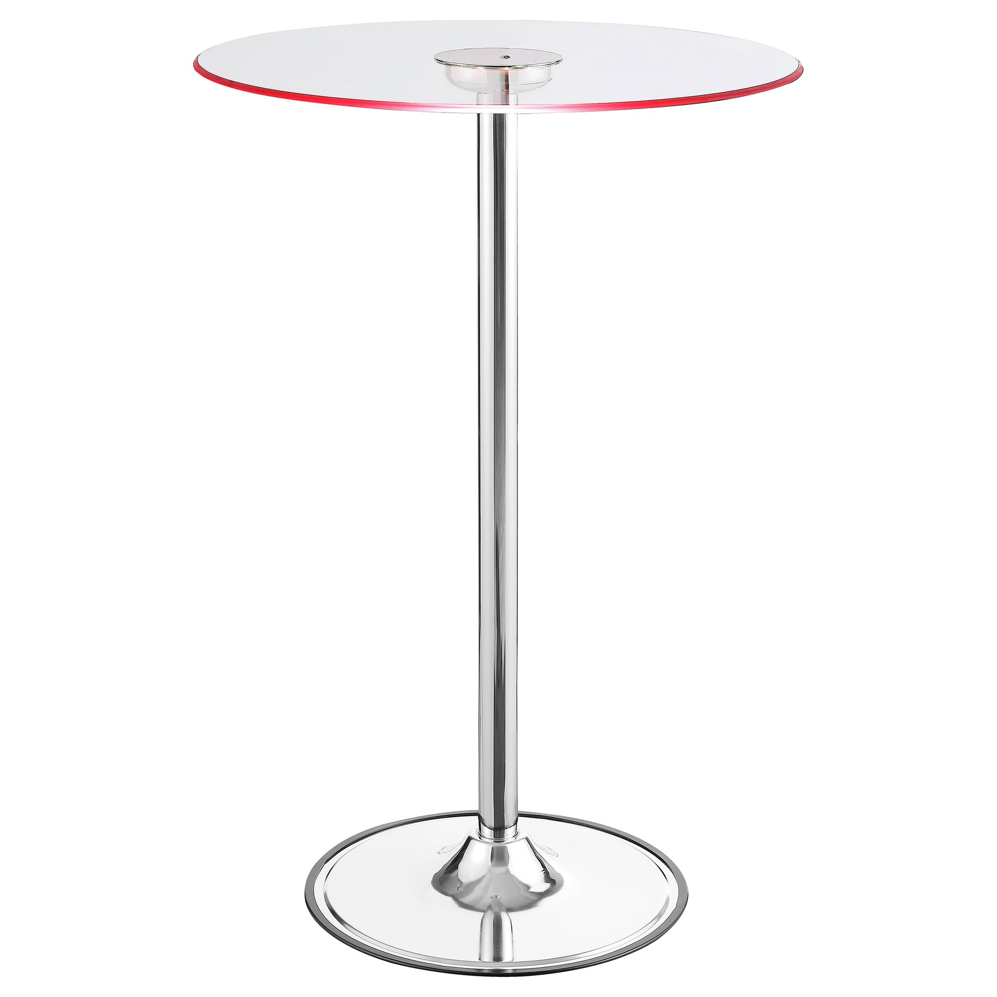 Indra Chrome Glass Top LED Bistro Bar Table for Living Room