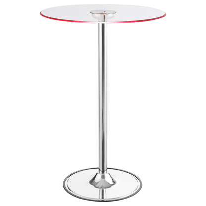 Indra Chrome Glass Top LED Bistro Bar Table for Living Room