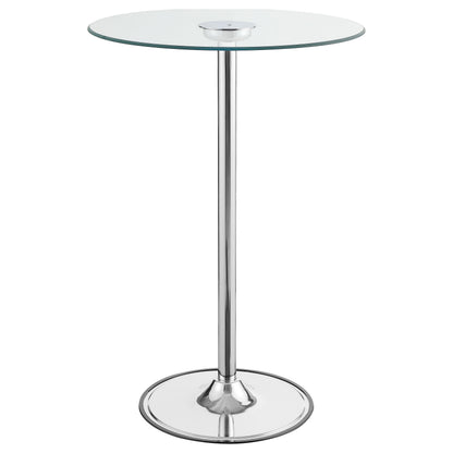 Indra Chrome Glass Top LED Bistro Bar Table for Living Room