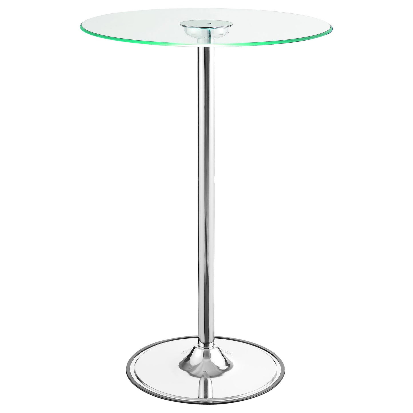 Indra Chrome Glass Top LED Bistro Bar Table for Living Room