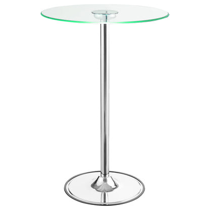 Indra Chrome Glass Top LED Bistro Bar Table for Living Room